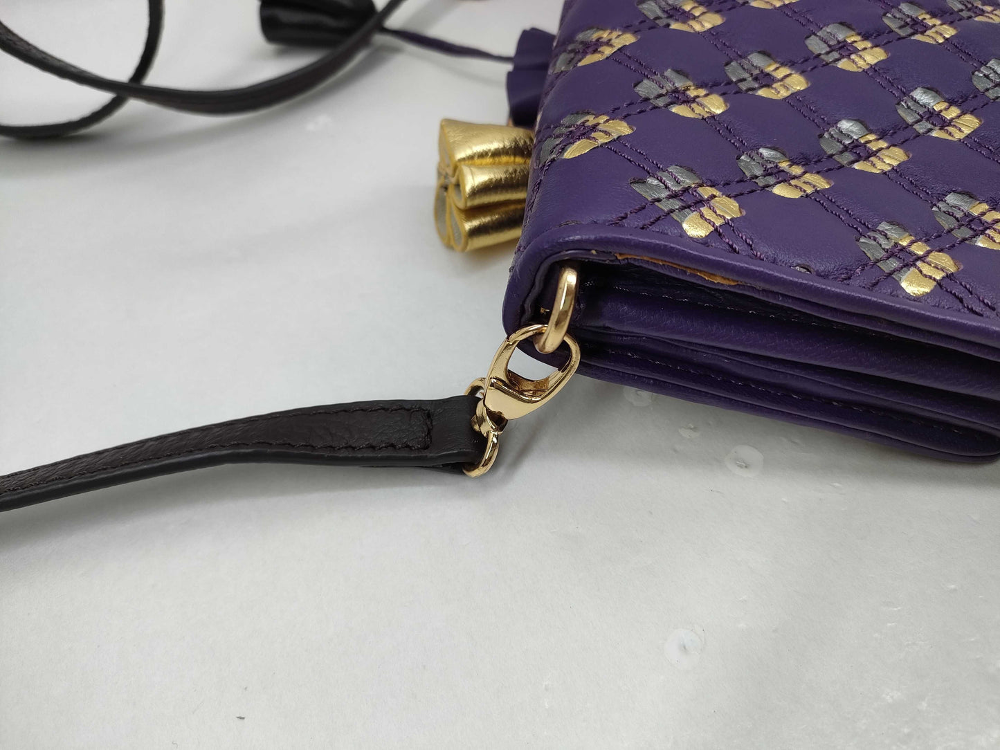 MARC JACOBS Leather Shoulder Bag Purple Shoulder Bag