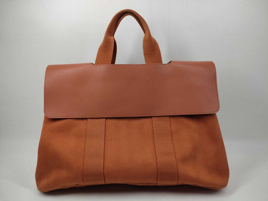 HERMES Valparaiso GM Toile x Chevre Orange Handbag