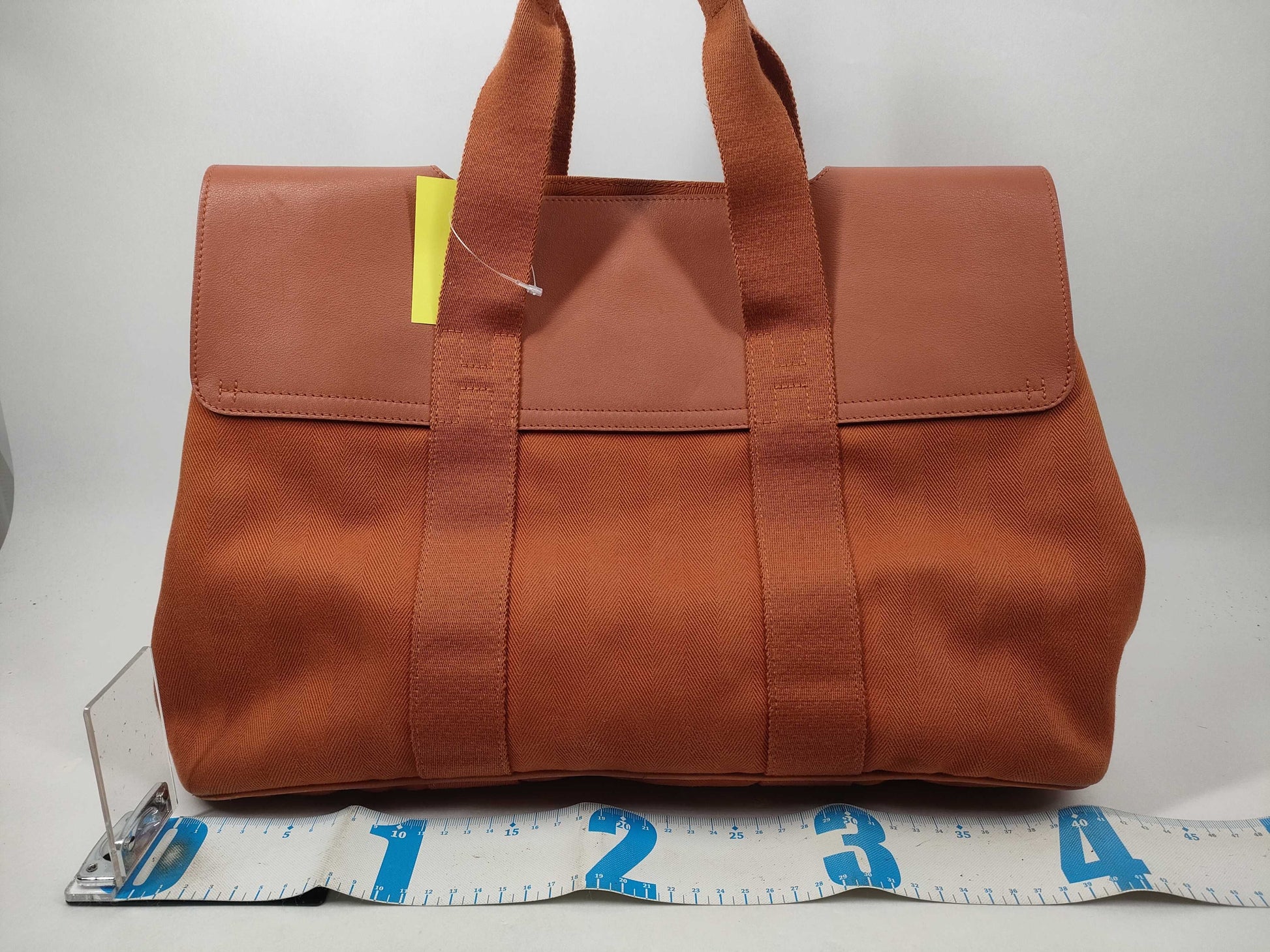HERMES Valparaiso GM Toile x Chevre Orange Handbag