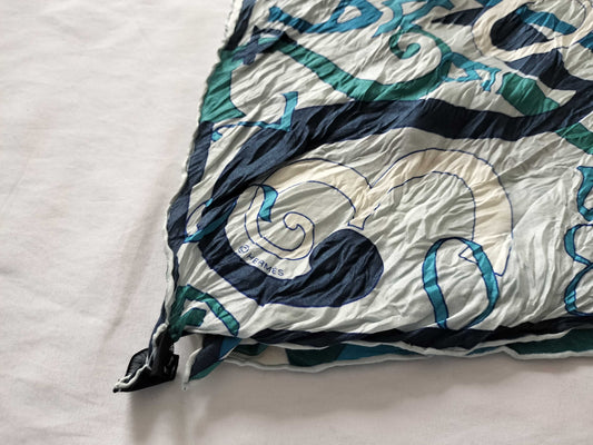 HERMES Carre Shawl Light Blue Scarf