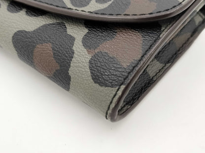COACH Chain Wallet/Leopard Print Long Wallet/Bifold Wallet