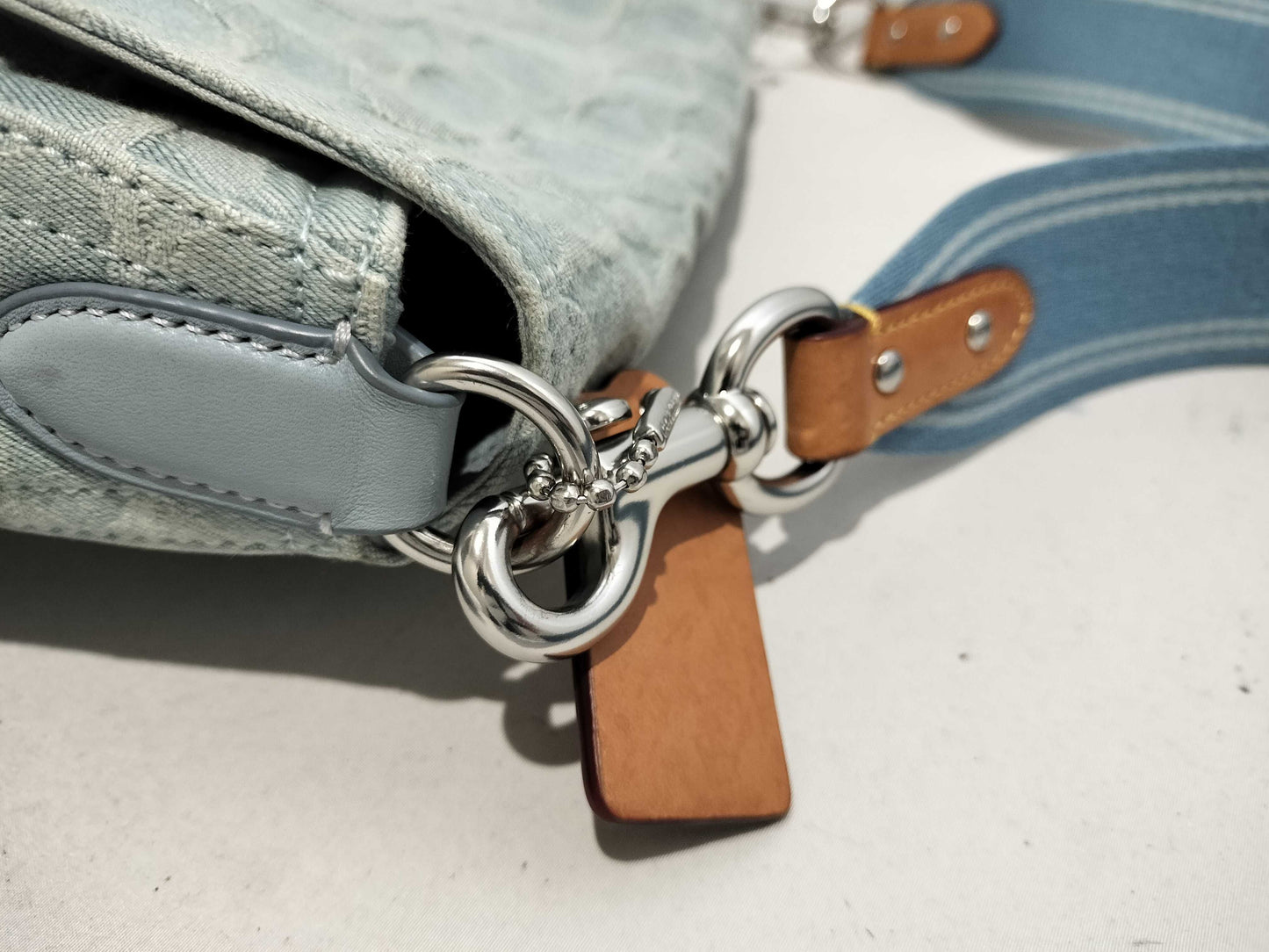 COACH Signature Soft Dubby Signature Denim Shoulder Bag