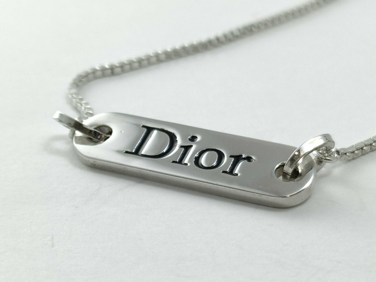 Dior logo plate necklace necklace