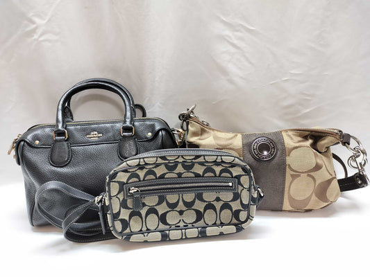 COACH Signature Leather/2-Way Shoulder Bag 3-Piece Set