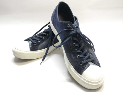 LOUIS VUITTON Tattoo Line Canvas x Leather Navy Sneakers