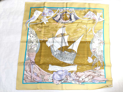 HERMES Christophe Colomb decouvre 1 America 12 Octobre scarf