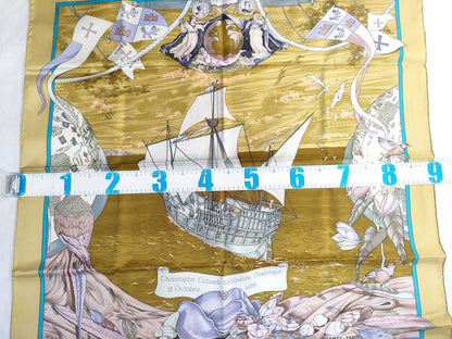HERMES Christophe Colomb decouvre 1 America 12 Octobre scarf