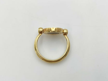 BVLGARI BB Flip Coral Onyx YG 750 5.9g Ring 