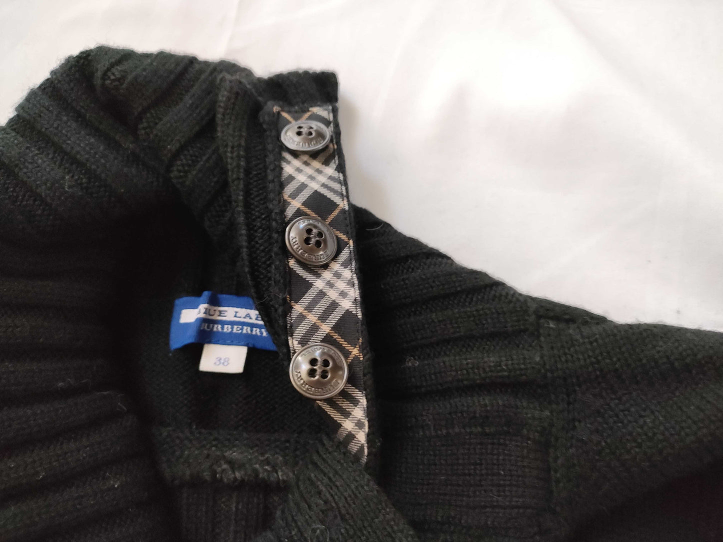 BURBERRY Blue Label Check Knit Skirt Black Top