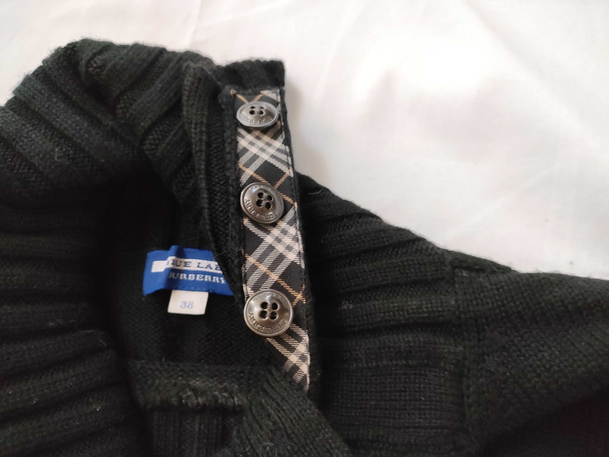 BURBERRY Blue Label Check Knit Skirt Black Top