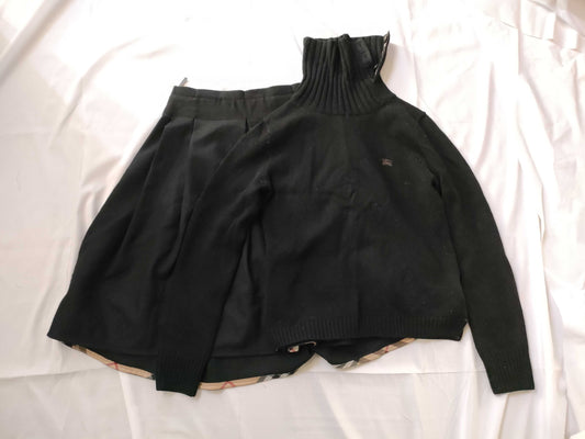 BURBERRY Blue Label Check Knit Skirt Black Top