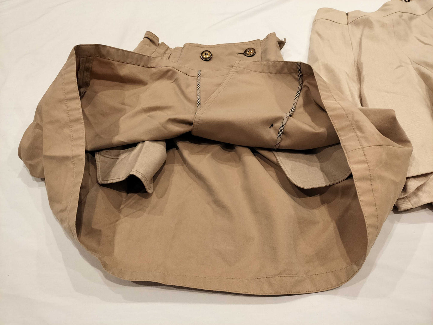 BURBERRY Blue Label Checkered Skirt/Metal Button Skirt