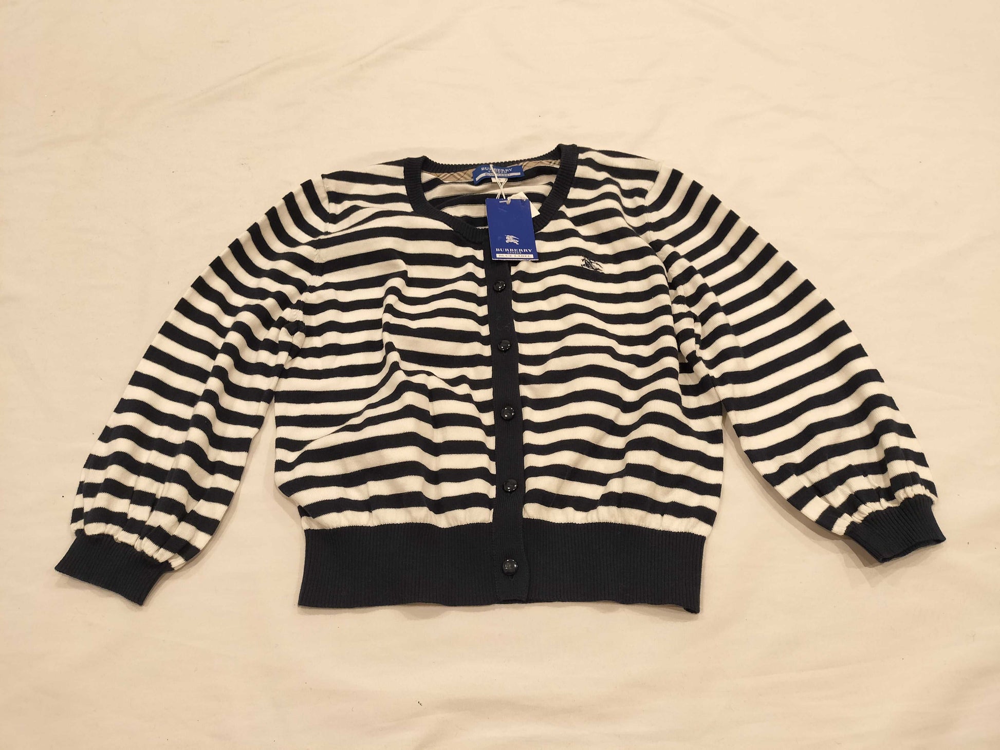 BURBERRY Blue Label Border Cardigan with Tag