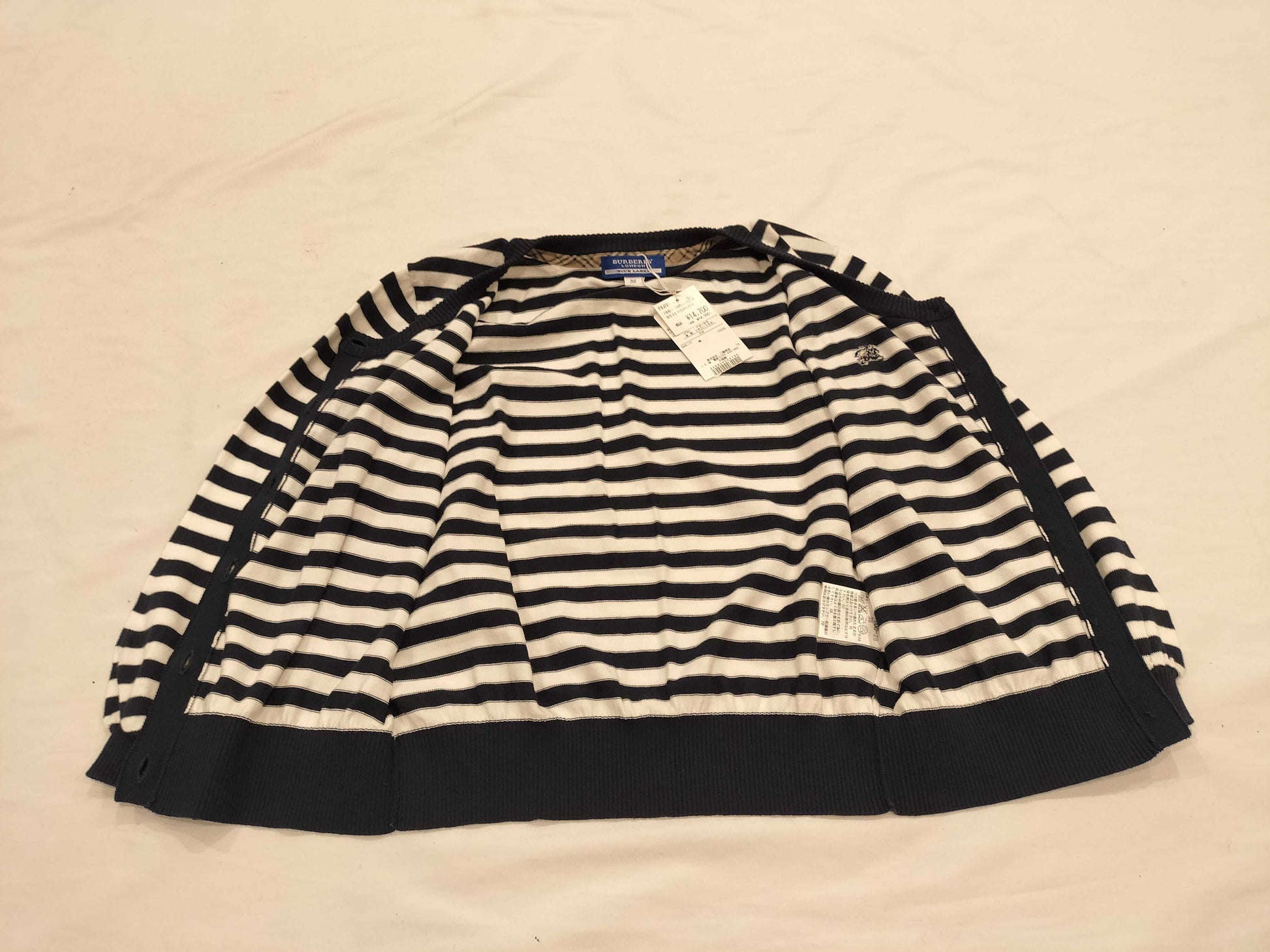 BURBERRY Blue Label Border Cardigan with Tag