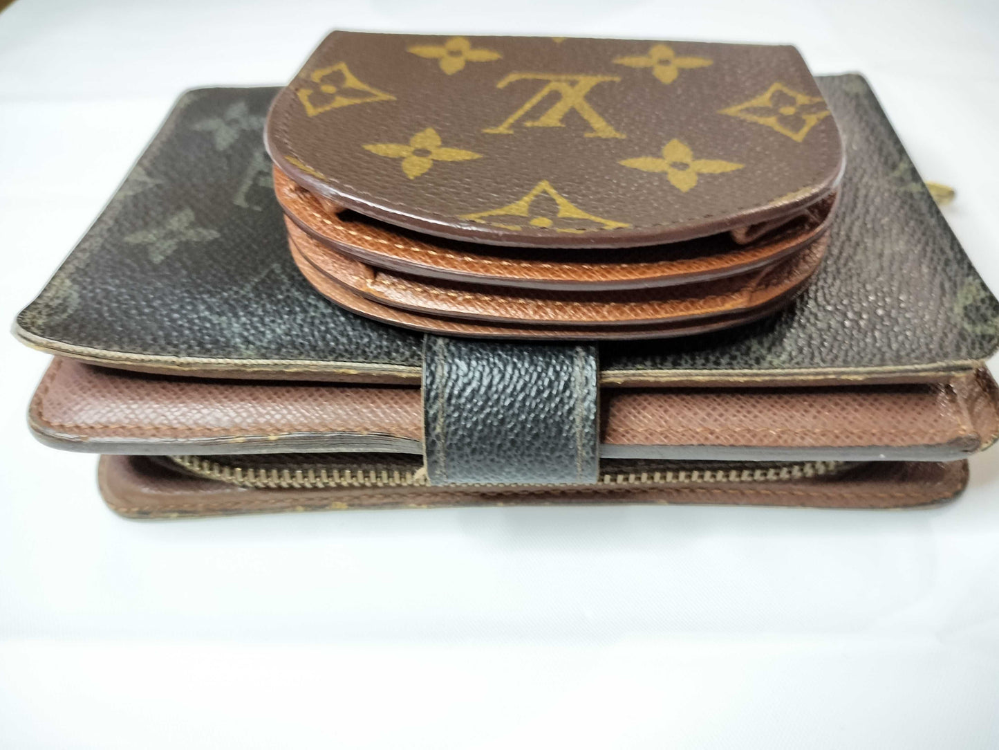 LOUIS VUITTON Monogram M61207 Porte Papier Zip M61970 Porte Monnaie Gusé 2-piece Wallet