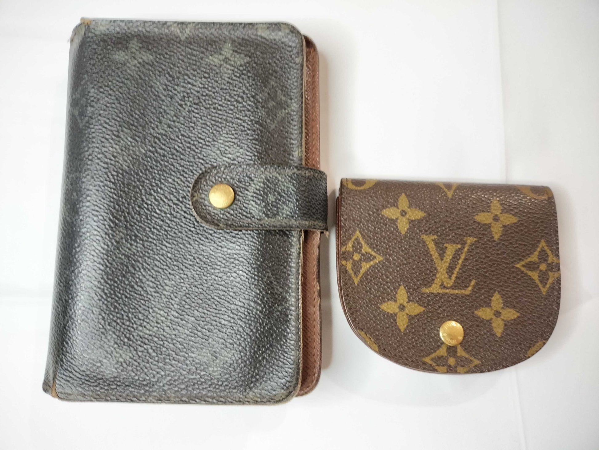 LOUIS VUITTON Monogram M61207 Porte Papier Zip M61970 Porte Monnaie Gusé 2-piece Wallet