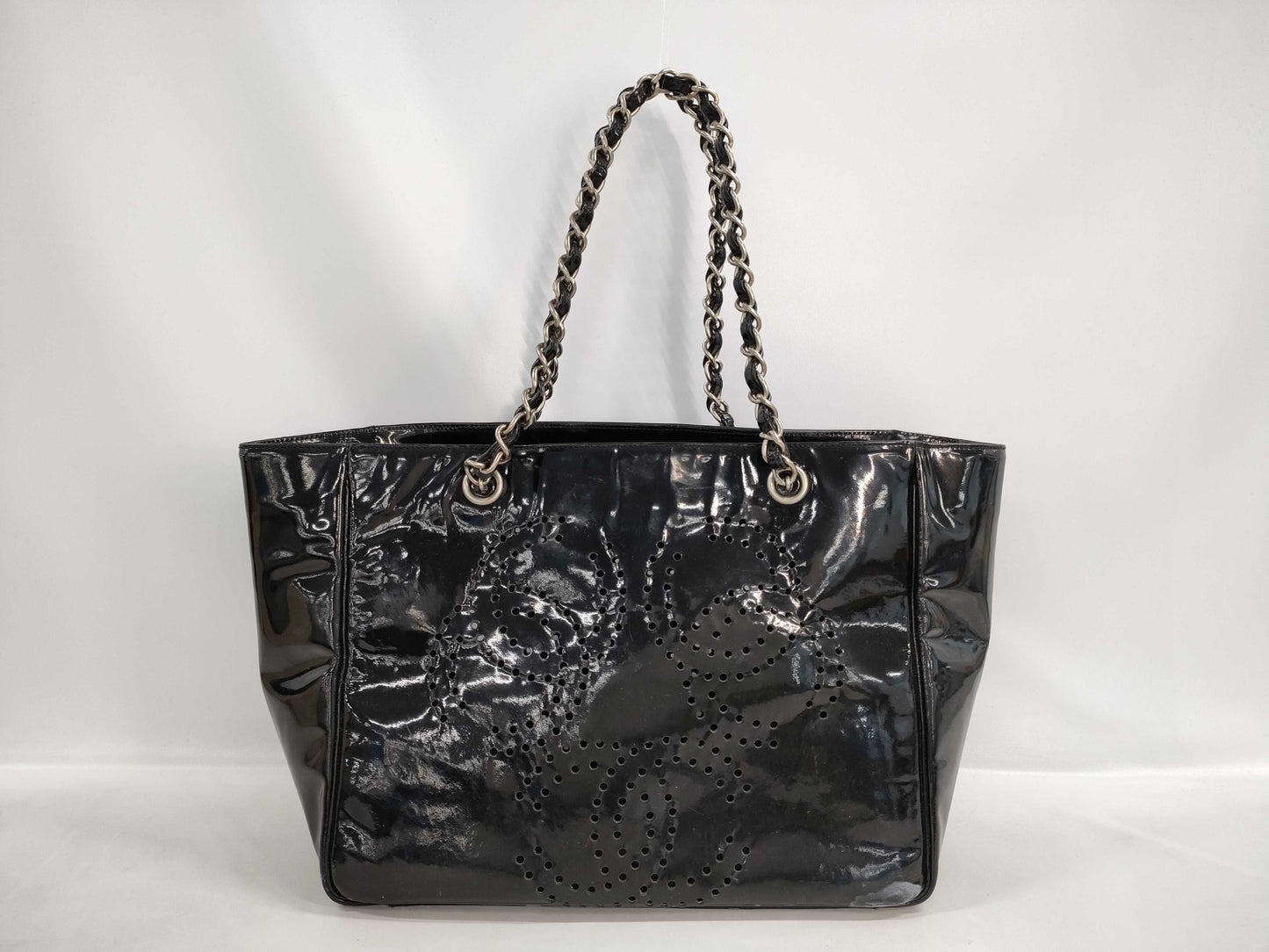 CHANEL Patent Leather/Triple Coco/Tote Bag
