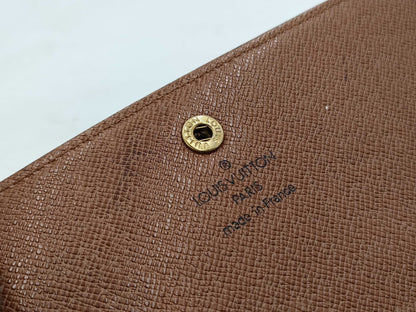 LOUIS VUITTON Monogram Louis Vuitton Long Wallet M61725 Porte-Feuille Sara Monogram Wallet