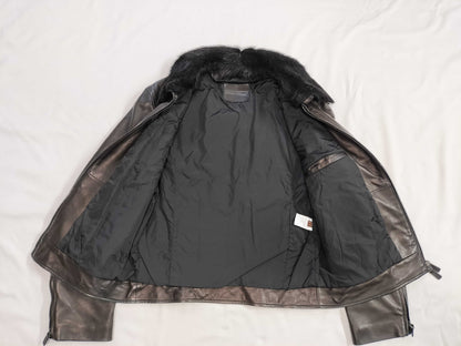 BALLY Lamb Jacket Men's Fur Neck Jacket