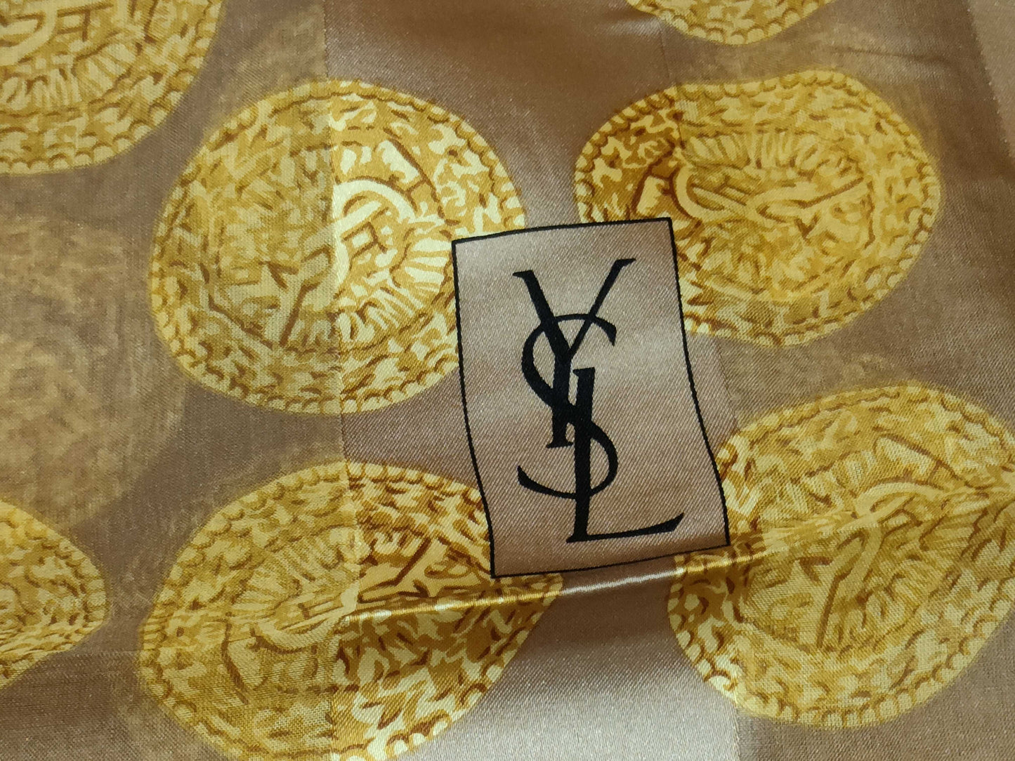 Yves Saint Laurent Logo Scarf Yellow Scarf