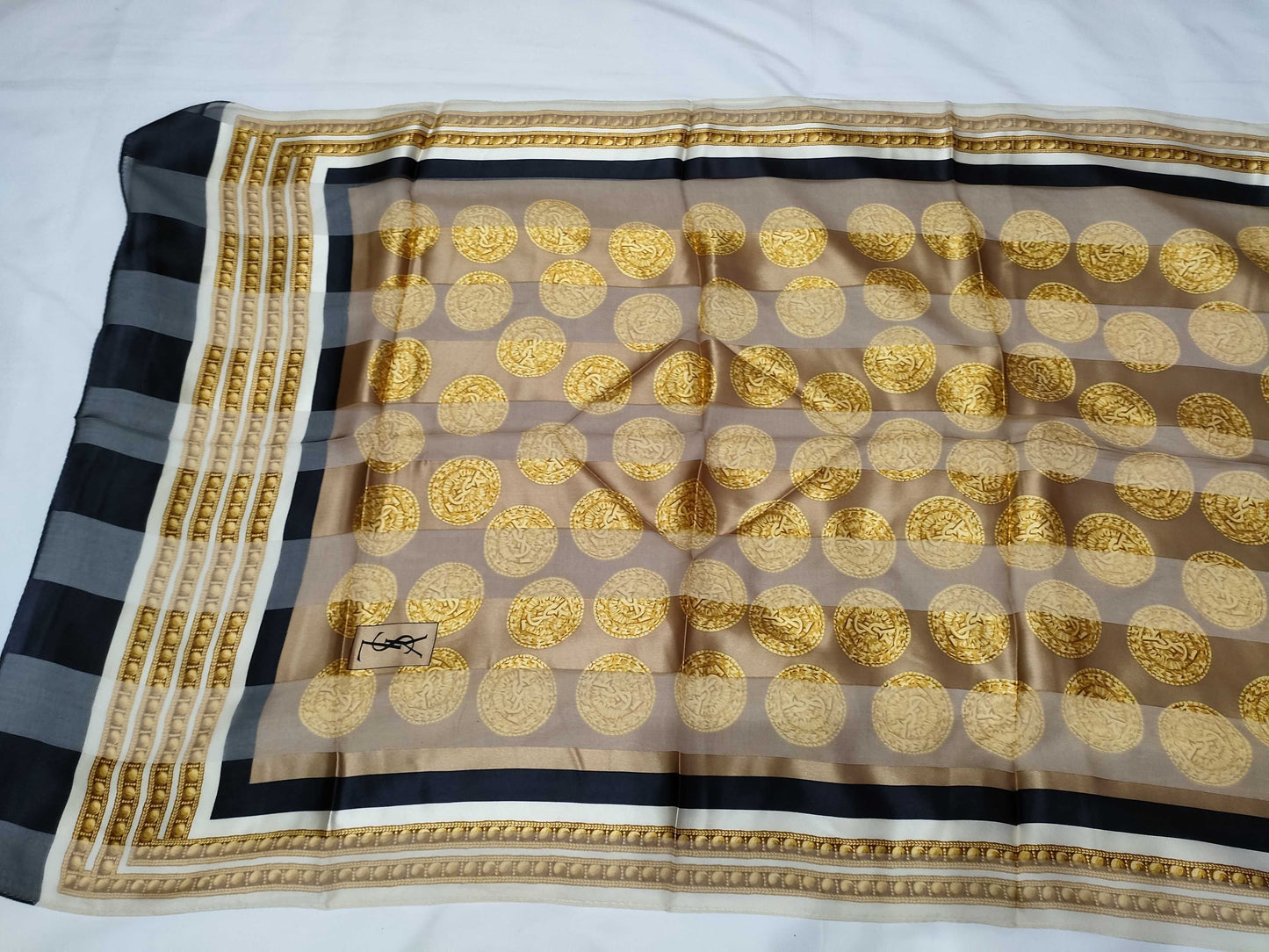 Yves Saint Laurent Logo Scarf Yellow Scarf