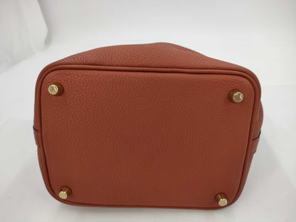 HERMES Picotin Lock PM Handbag, Brown, Gold Hardware, D Stamp