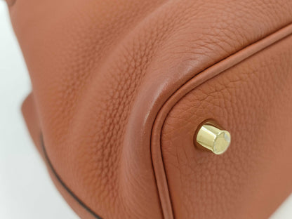HERMES Picotin Lock PM Handbag, Brown, Gold Hardware, D Stamp