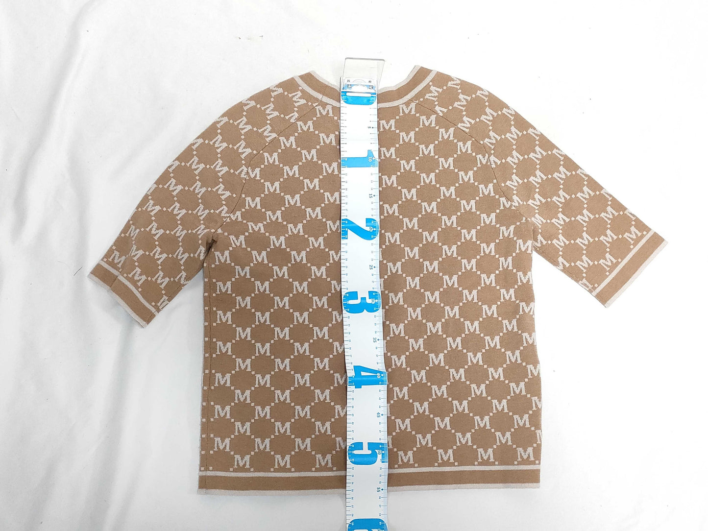 MaxMara S MaxMara logo print knit short sleeve top with tags