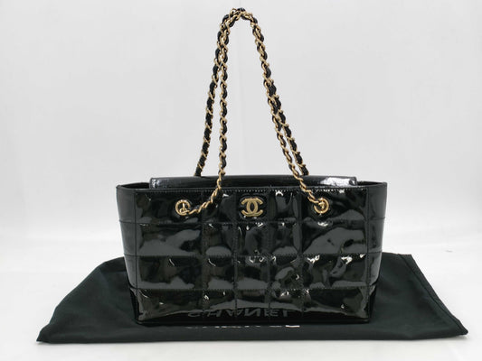 CHANEL Chocolate Bar Enamel Chain Shoulder Bag