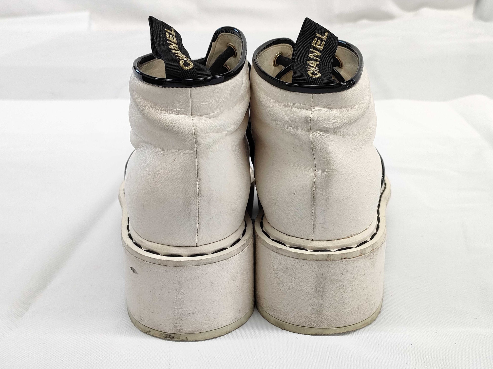 CHANEL White 35 1/2C Coco Sneakers