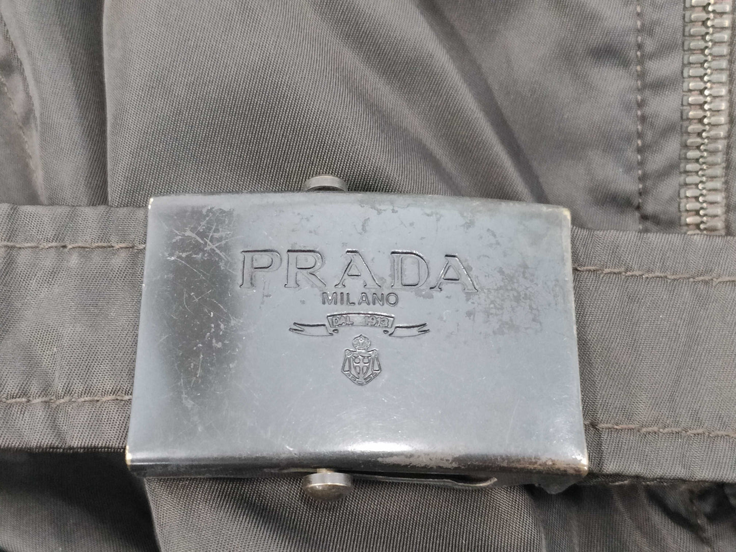 PRADA nylon coat with fur jacket