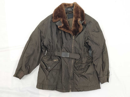 PRADA nylon coat with fur jacket