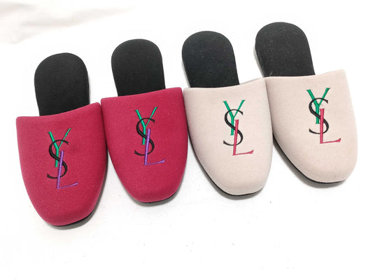 Yves Saint Laurent Embroidered Slippers Set, Unused, Other Accessories