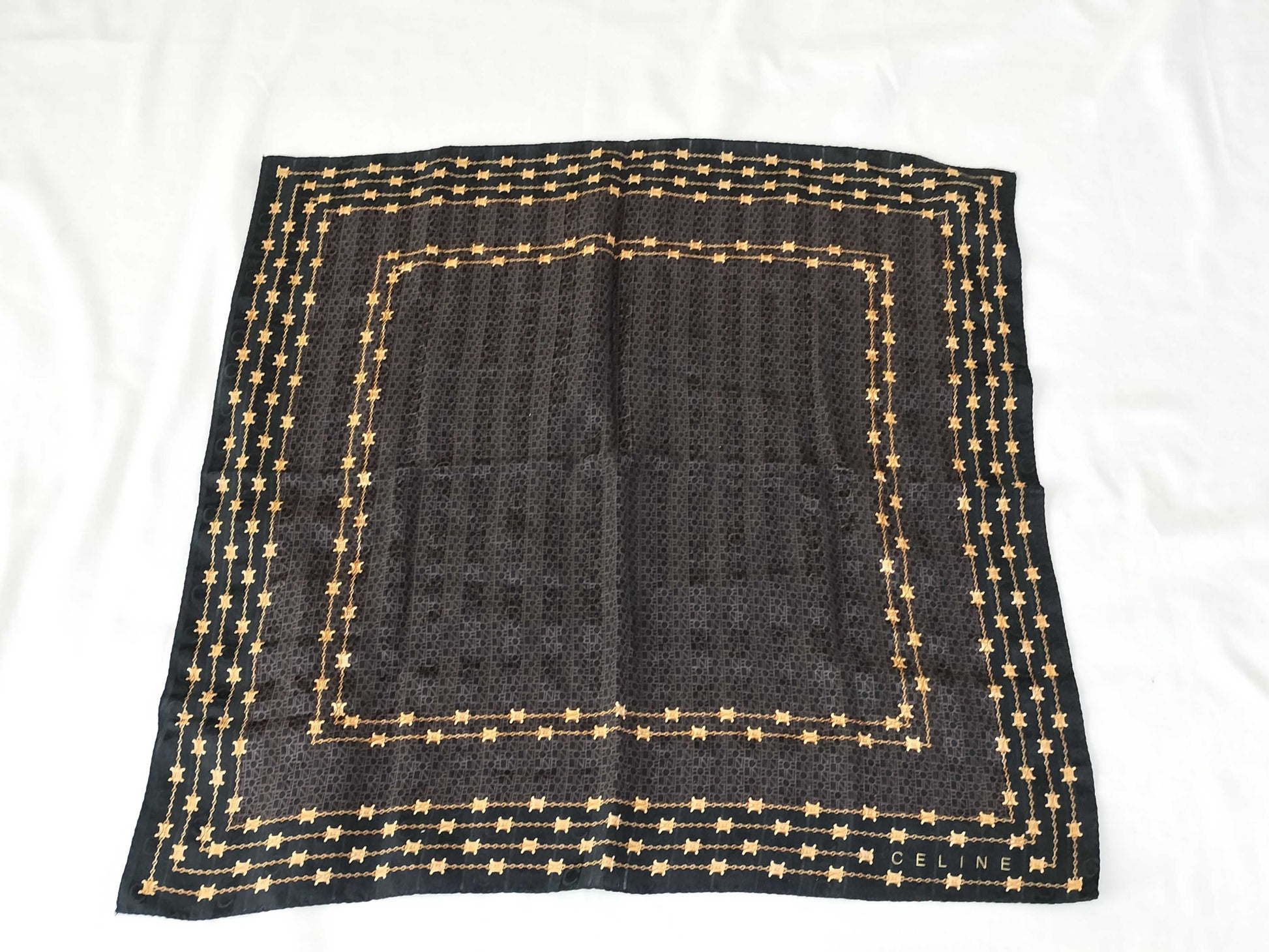 CELINE □CELINE 58×58cm scarf