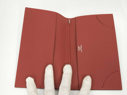 HERMES Ajanda MM Cover Rouge Serie x Cuivable Baikala Wallet