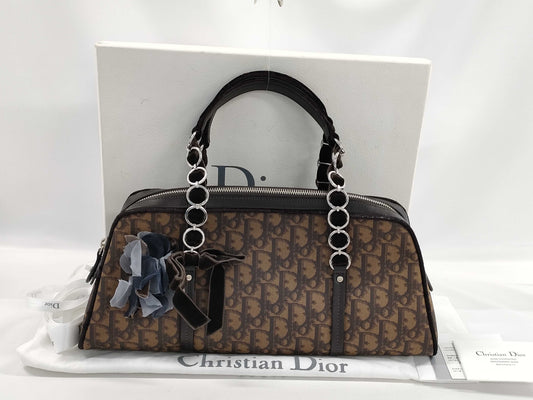 Dior Trotter Chain Shoulder Handbag with Flower Charm