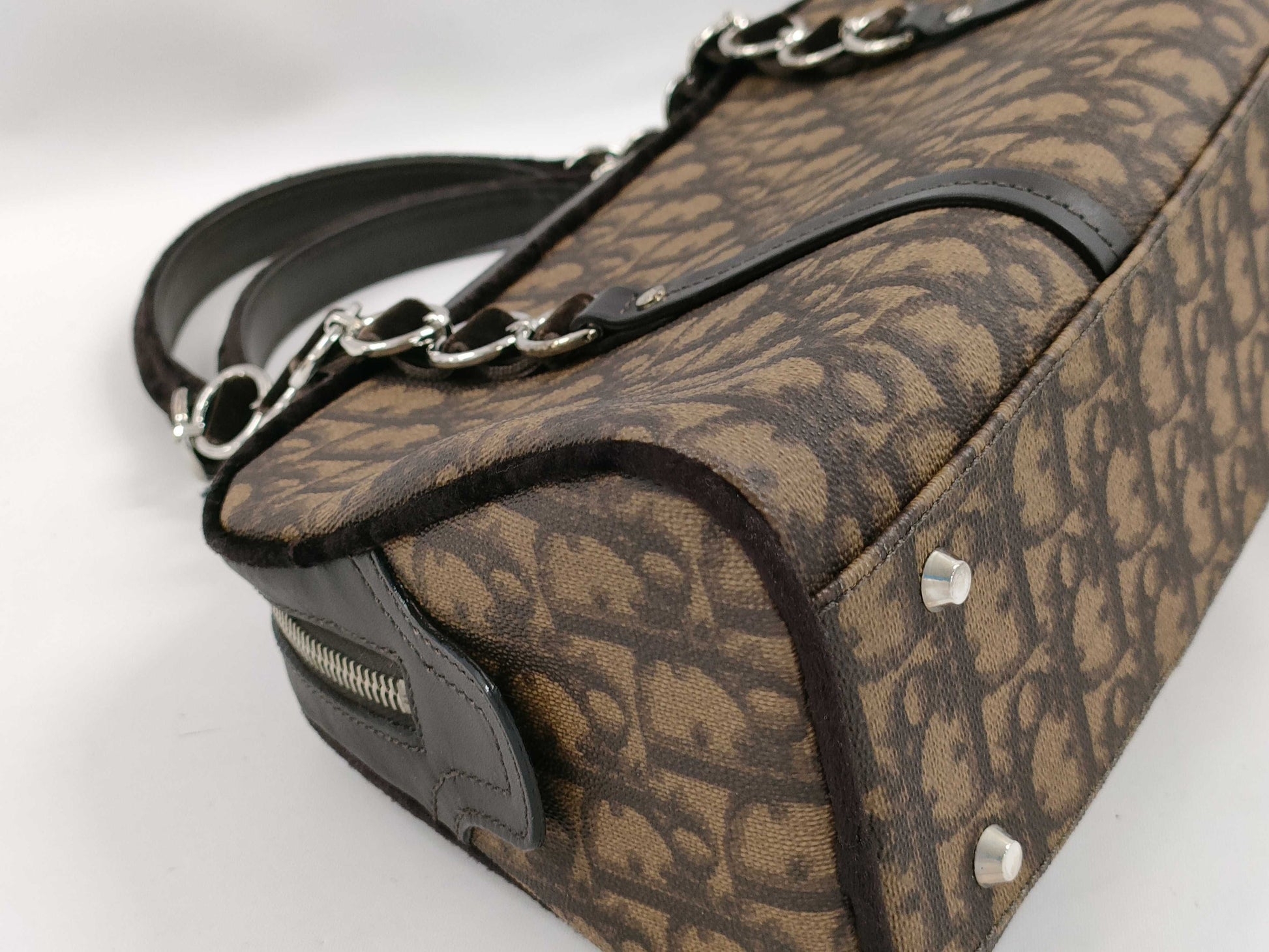 Dior Trotter Chain Shoulder Handbag with Flower Charm