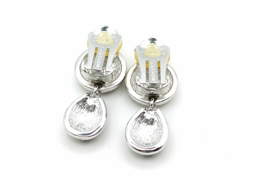 Dior Rhinestone Silver Color Earrings