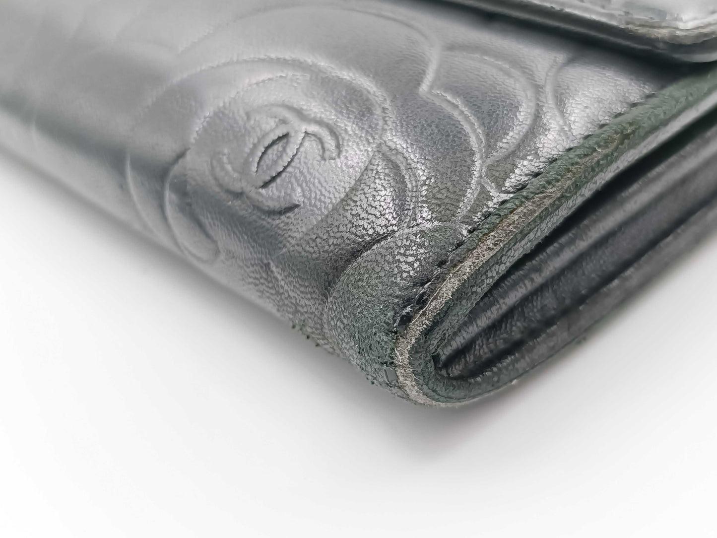 CHANEL Camellia Leather Long Wallet