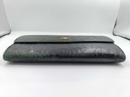 CHANEL Camellia Leather Long Wallet