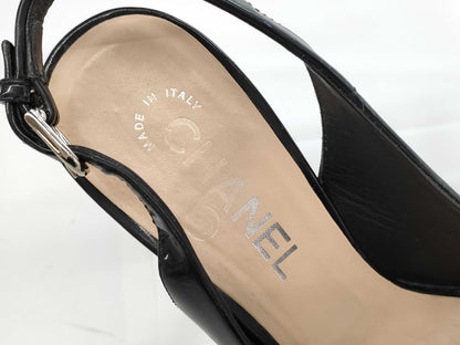 CHANEL Open Toe Coco Stiletto Heel Sandals