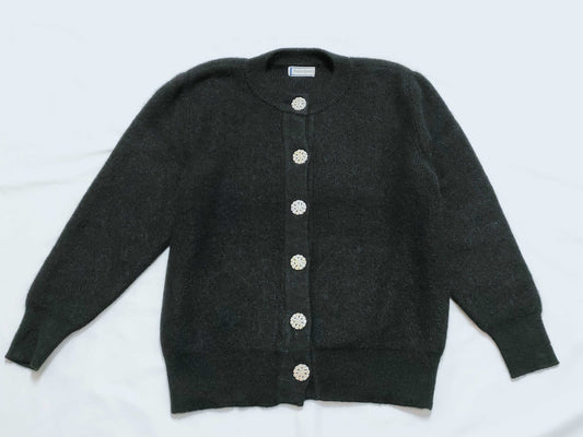 Yves Saint Laurent Knit Cardigan with Stone Buttons