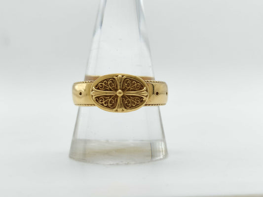 CHROME HEARTS Cross YG 22K 13.4g Ring 
