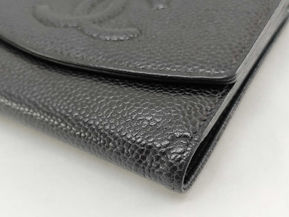 CHANEL Caviar Leather Folding Wallet, No. 7 Series
