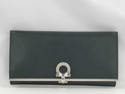 Salvatore Ferragamo Gancini Leather Long Wallet
