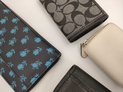 COACH Leather Signature Long Wallet and Tri-fold Wallet Set