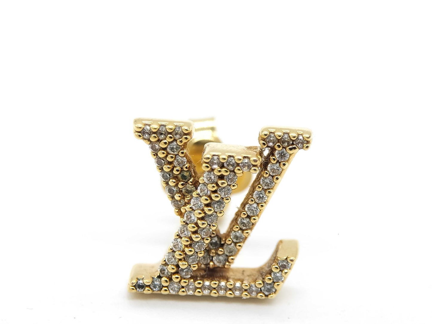 LOUIS VUITTON Earrings/Logo/Rhinestone/One Earring
