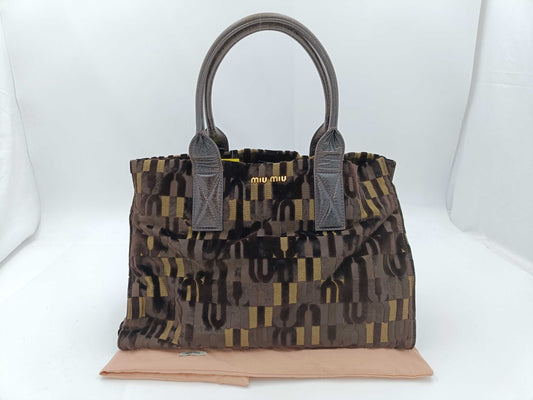 Miu Miu velour all-over print handbag