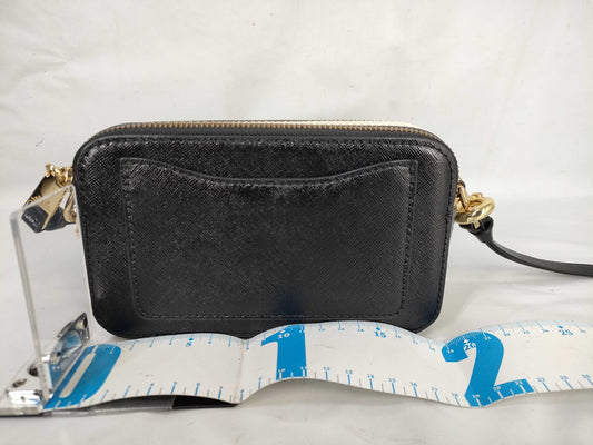 MARC JACOBS The Snapshot Black/White Leather Shoulder Bag