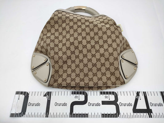GUCCI Bamboo 185566 Indy GG Canvas 2WAY Purse